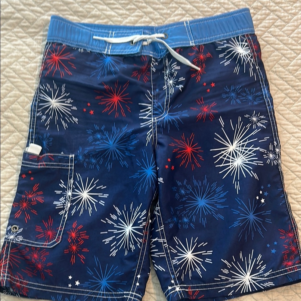 Hanna Andersson Blue and White Mesh Shorts